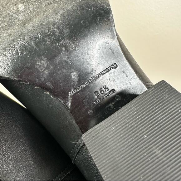 Alexander Wang Kori Cutout Studded Black Leather Ankle Boots Womens 36.5 - Picture 10 of 12